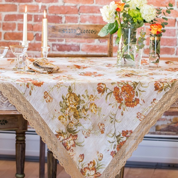 April Cornell Tablecloth Conservatory Linen 54x54 - Picture 2 of 4